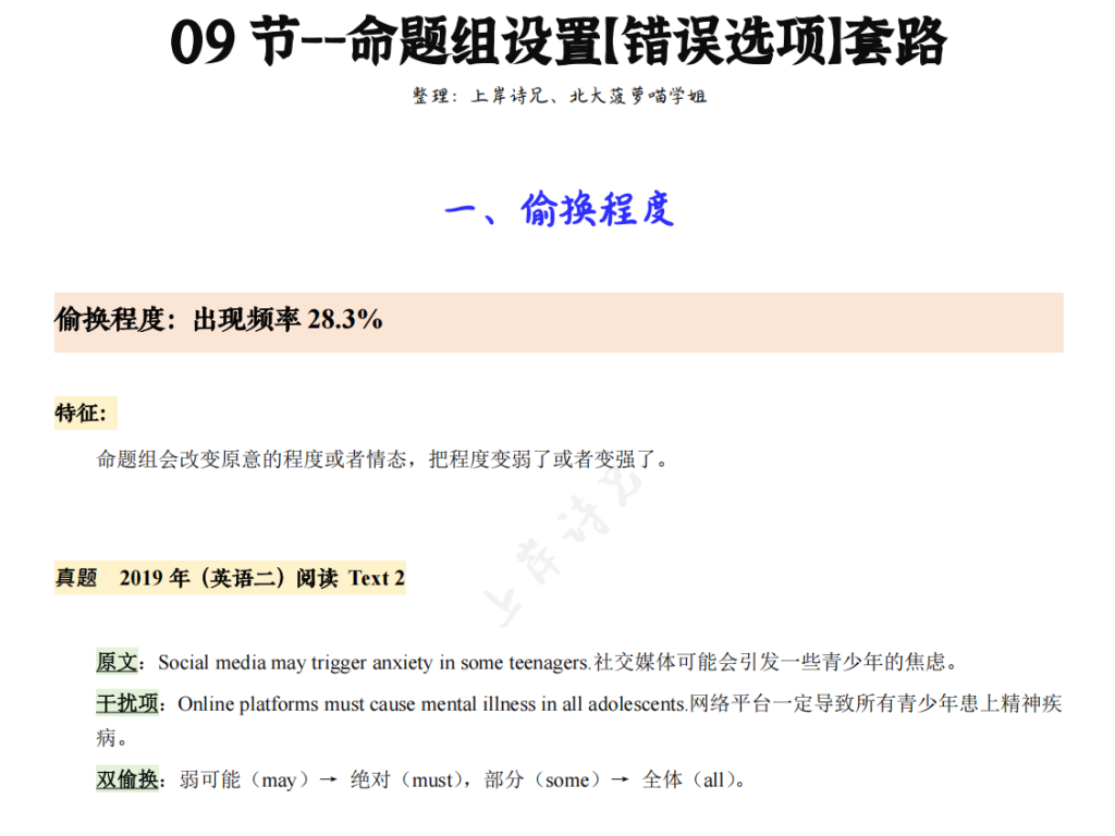 阅读技巧07 - 命题组设置【错误选项】的套路（重要）