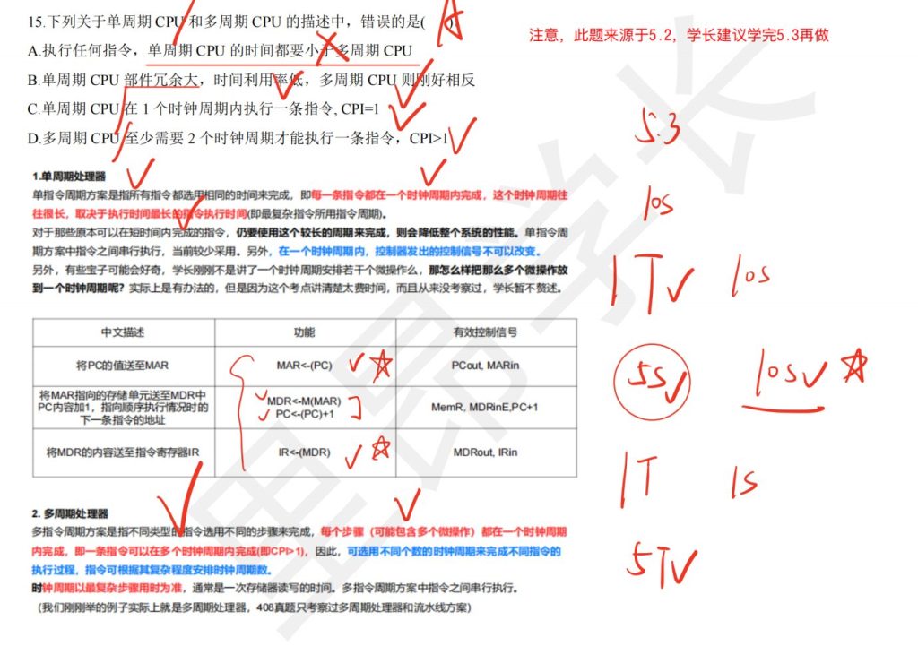 中央处理器 （王道习题）