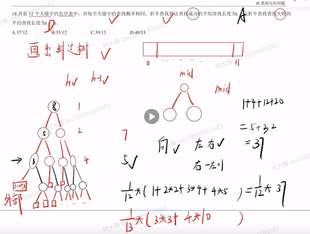 数据结构查找（王道习题）