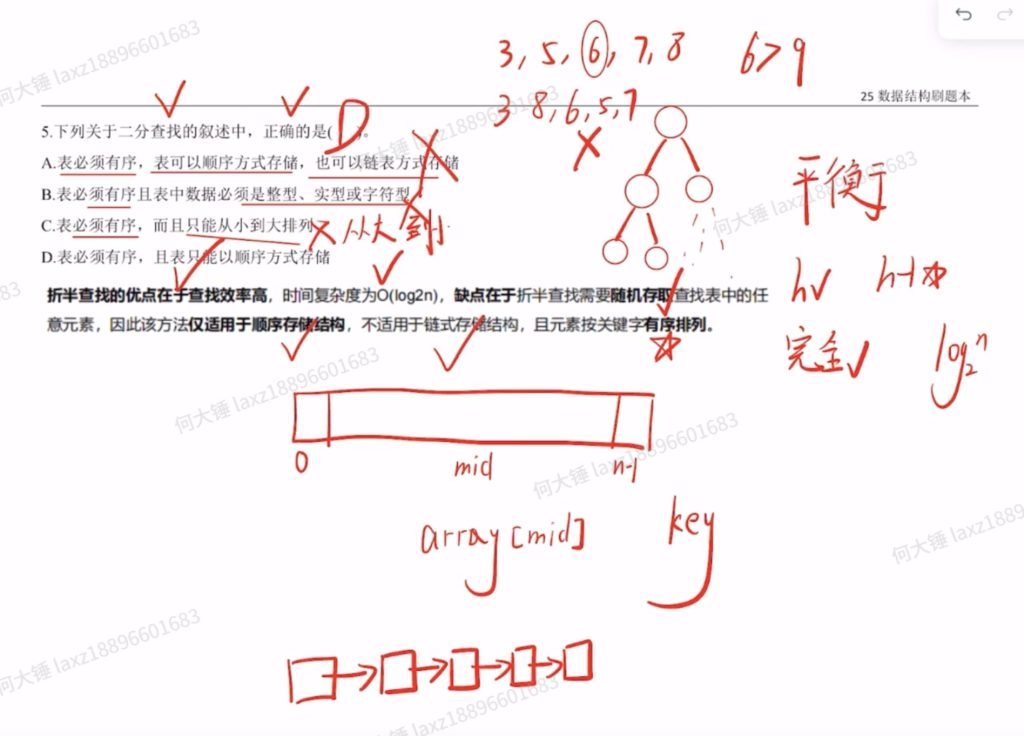 数据结构查找（王道习题）