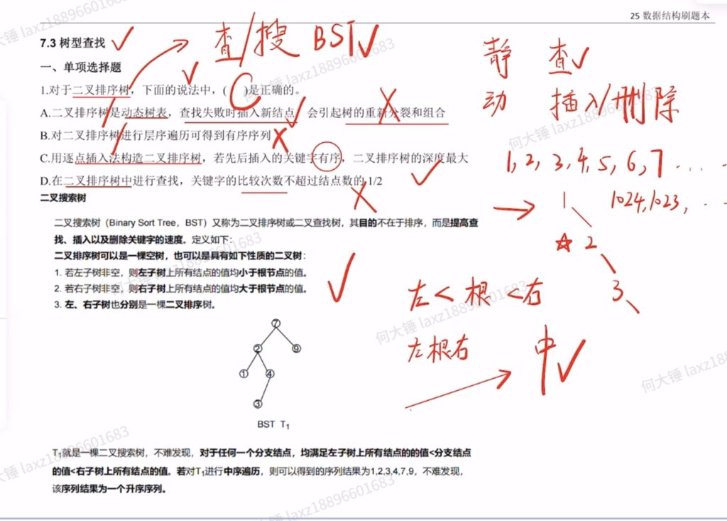 数据结构查找（王道习题）